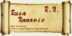 Rusa Nanović vizit kartica